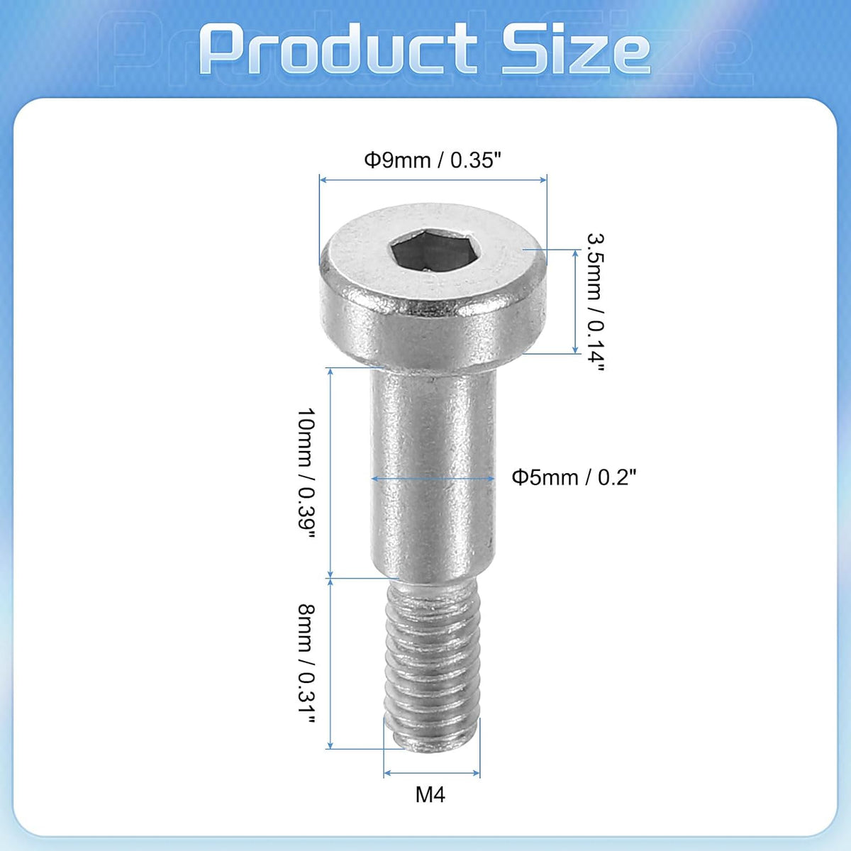 uxcell 12Pcs 304 Stainless Steel Bolt 5mm Dia 10mm Length M4 Thread