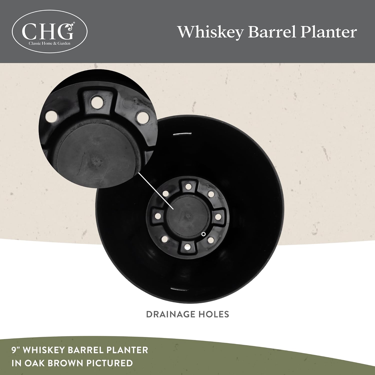 by Growscape Whiskey Barrel Planters, Wooden Finish Flower Planter Pot, Decorative Garden Pots, Indoor Outdoor Resin