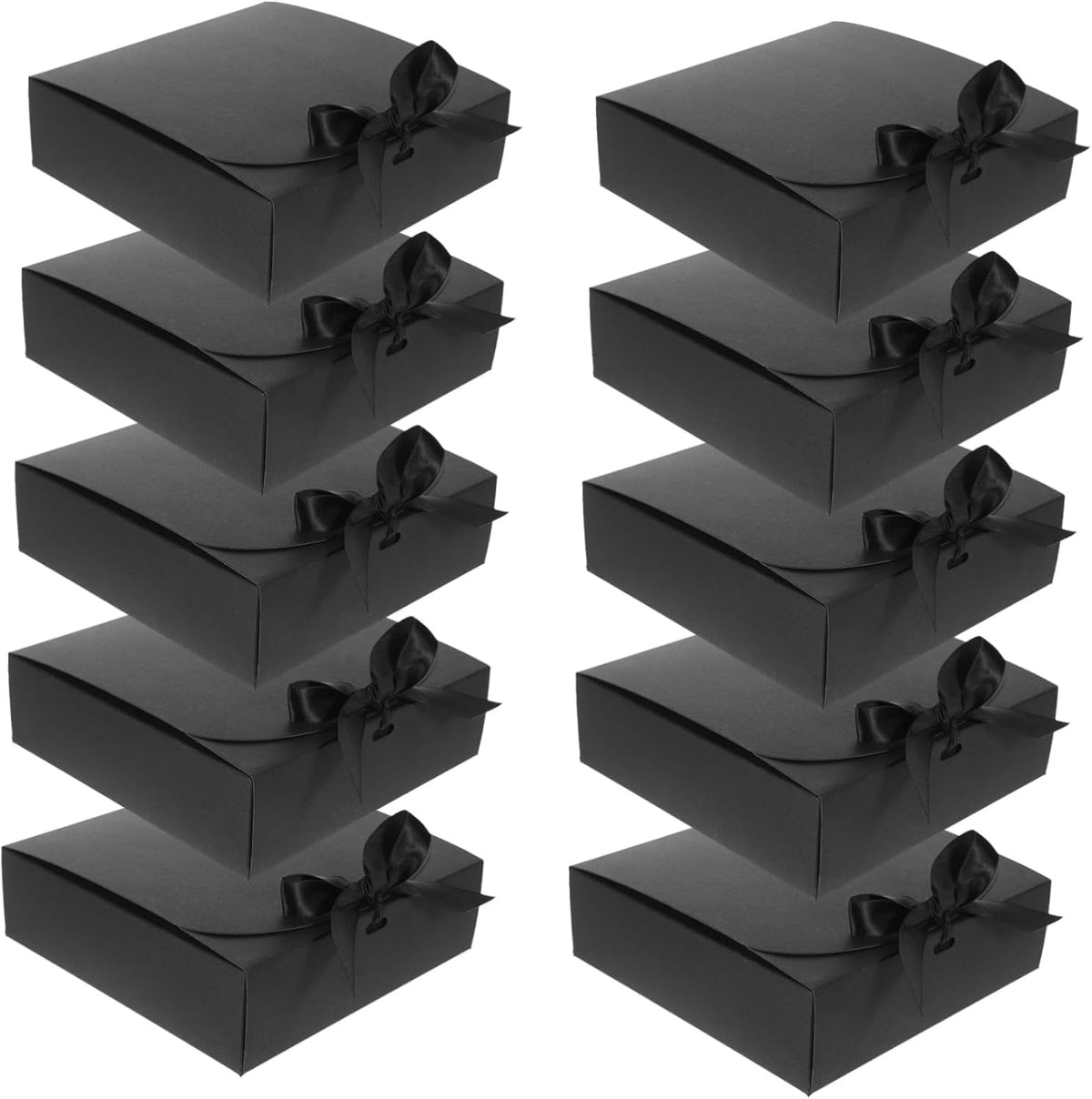 Black Kraft Gift Boxes with Lids, 10 Pack Decorative Present Box