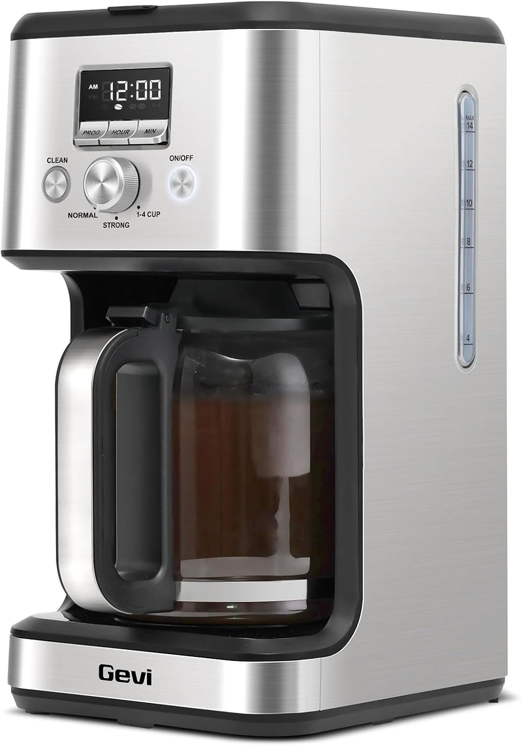 14-Cup Drip Coffee Maker, Programmable Timer, 2H Warm, Strong Brew | 14-Cup Drip Maker for Normal & Strong Brew, 2H