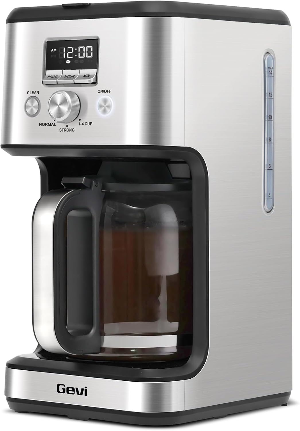 14-Cup Drip Coffee Maker, Programmable Timer, 2H Warm, Strong Brew | 14-Cup Drip Maker for Normal & Strong Brew, 2H
