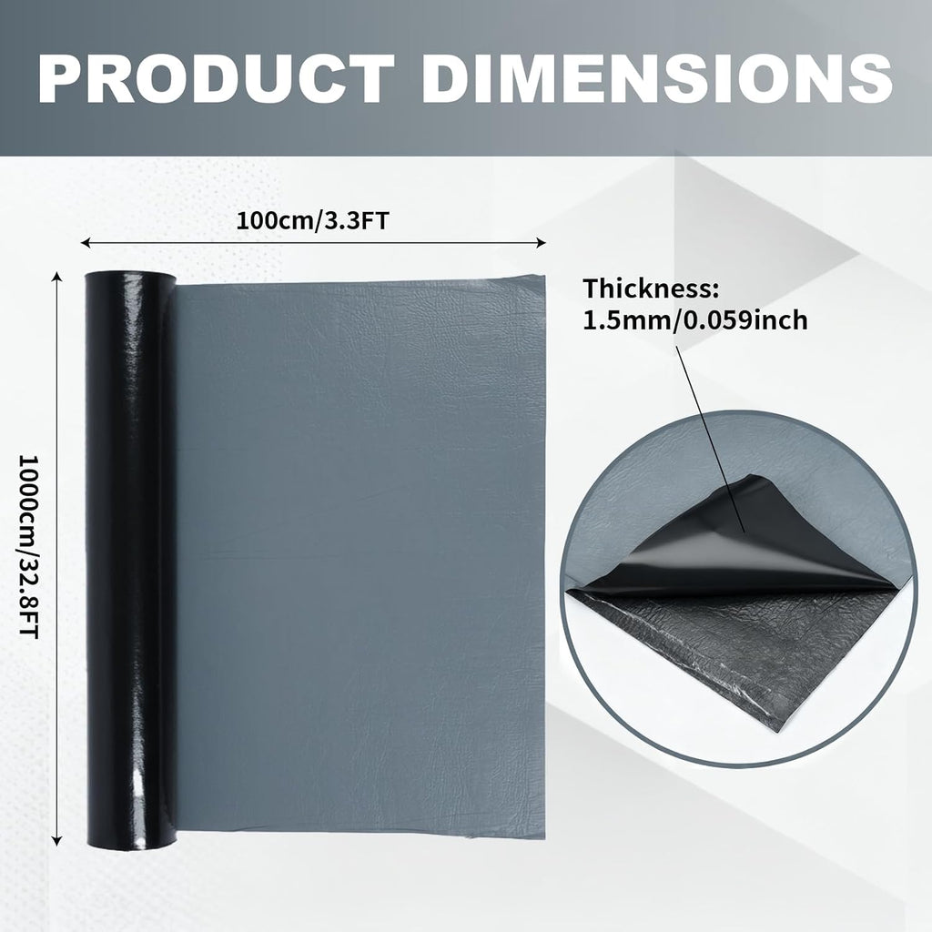 Self-Adhesive Waterproofing Roofing Roll,39in X 32.8ft Self Stick Roof Protector Underlayment,Rubber Roofing Membrane
