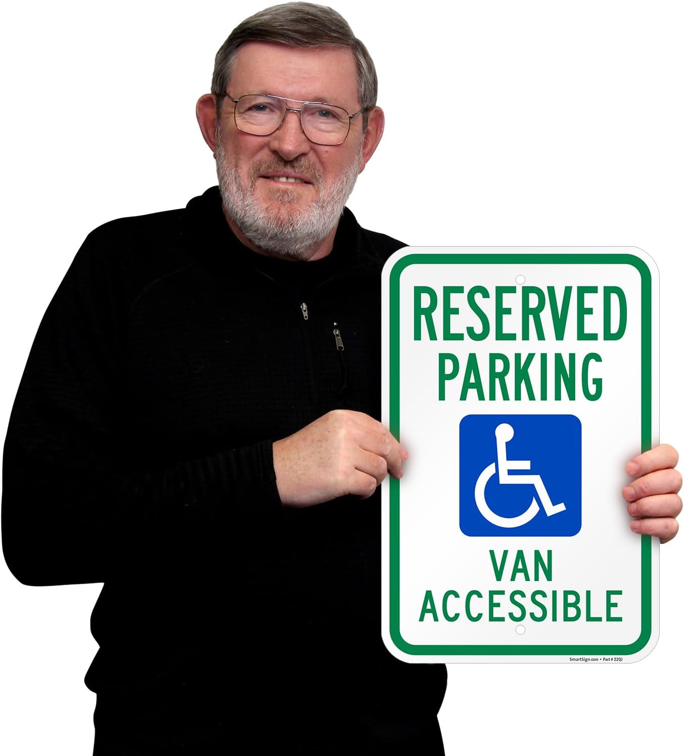 "Reserved Parking - Van Accessible" Handicap Parking Sign | 12" x 18" Aluminum