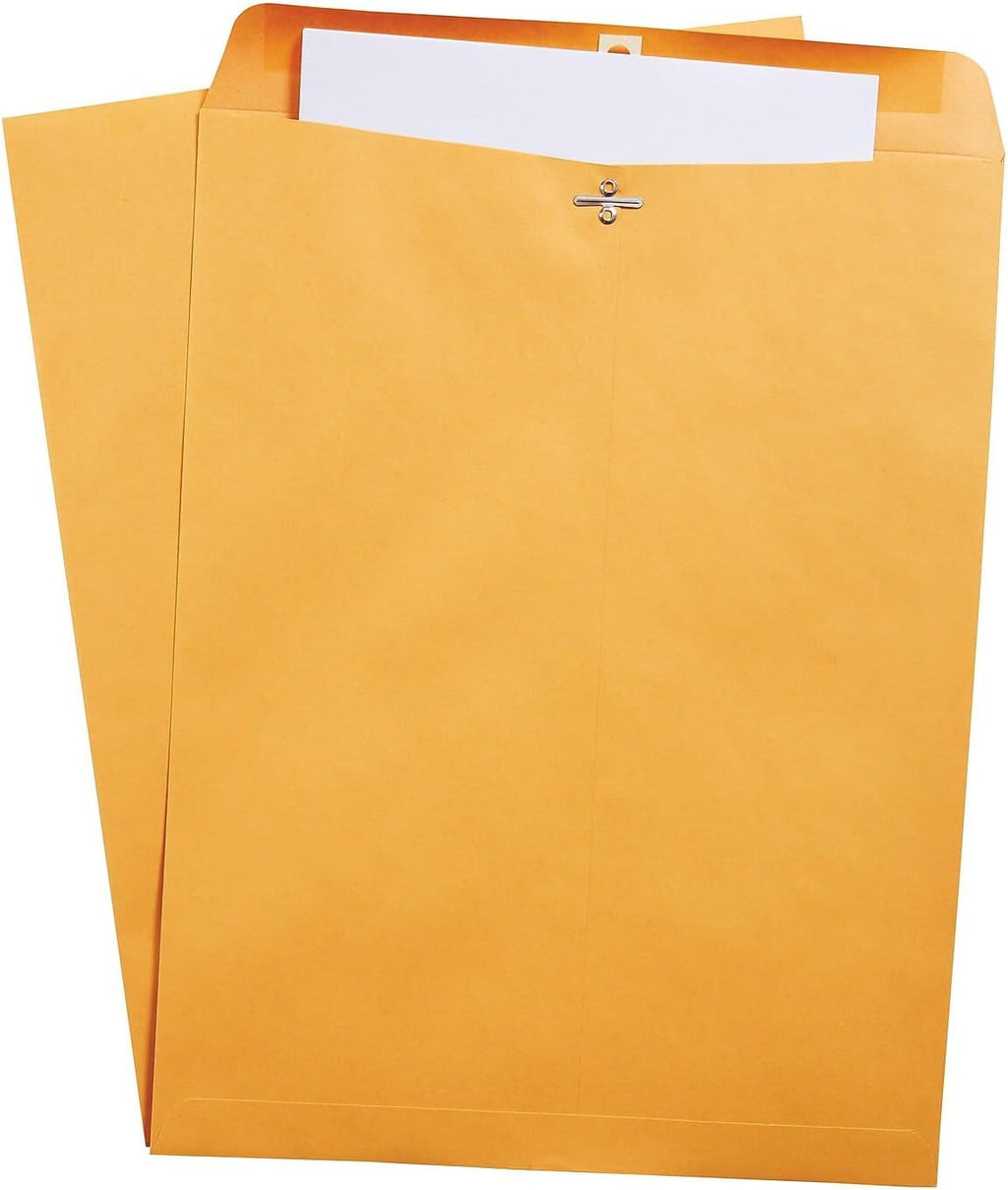 10x15 Kraft Clasp Envelopes, Brown, Extra-Large, 10/Pack