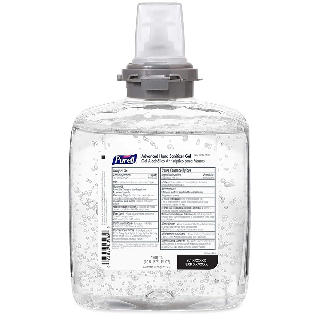 TFX Advanced Hand Sanitizer Gel Refill, 4ct x 1200 mL - 5456-04