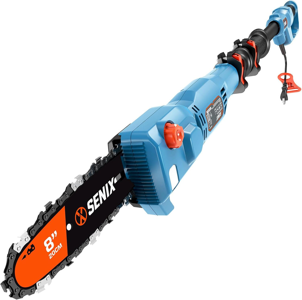 8A Corded Electric Pole Saw, 8 Inch Telescoping Pole Chainsaw 14ft Max Reach, Lightweight Tree Trimmer for High