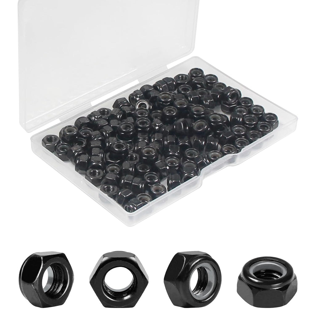 120Pcs M4 x 0.7mm Nylon Insert Hex Lock Nuts Locknuts