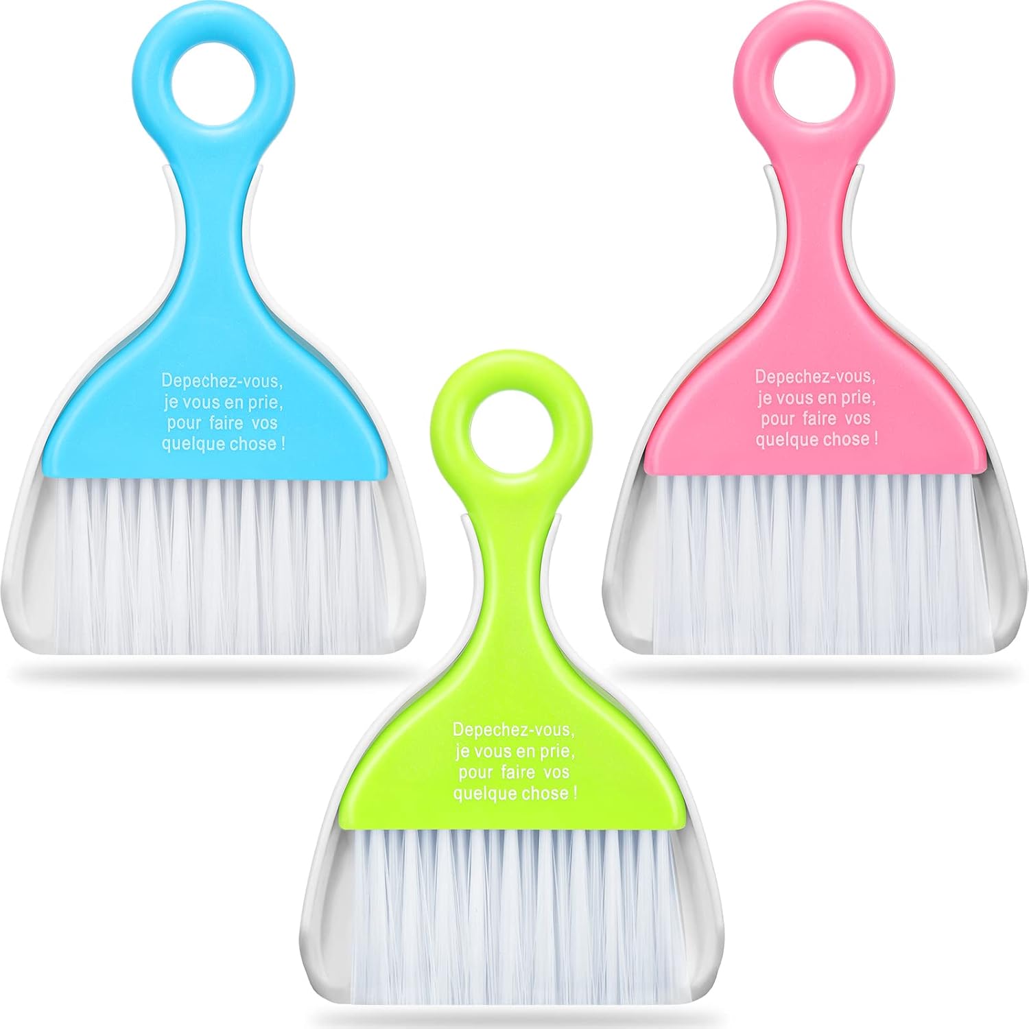 3 Pack Mini Dustpan and Brush Set Colorful Small Broom and Dustpan Set Hand Whisk Brooms Tiny Cleaning Brush Table