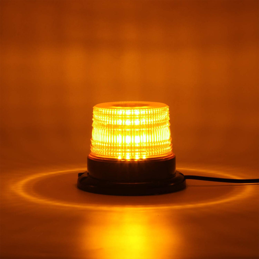 LED Strobe Light, 12V-24V Amber 40 LED Warning Safety Flashing Beacon Lights with Magnetic and 16 ft Straight Cord