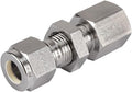 316 Stainless Steel Bulkhead Connector 3/8" Tube OD x 1/4" Female NPT Compression Fitting 6600 psi, SS-BCF-FL6-NS4