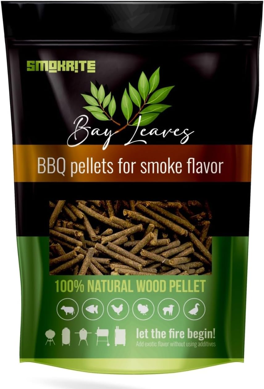 : Bay Leaves Wood Pellets for Smoker Grills, All 100% Natural Hard Wood BBQ Pellets for Outdoor Grills, Smoke, Roast