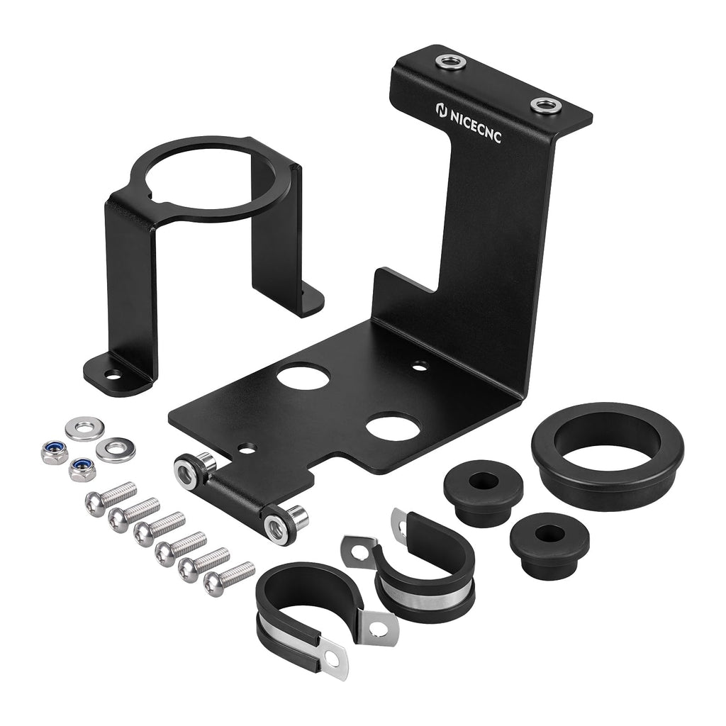 NICECNC Coolant Reservoir Relocation Bracket Front Mount & Parts, Black