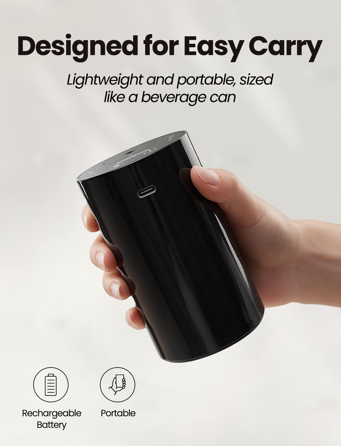 Waterless Essential Oil Diffuser, Portable Aromatherapy Diffuser with 20mL Capacity, Battery Operated Mini Scent