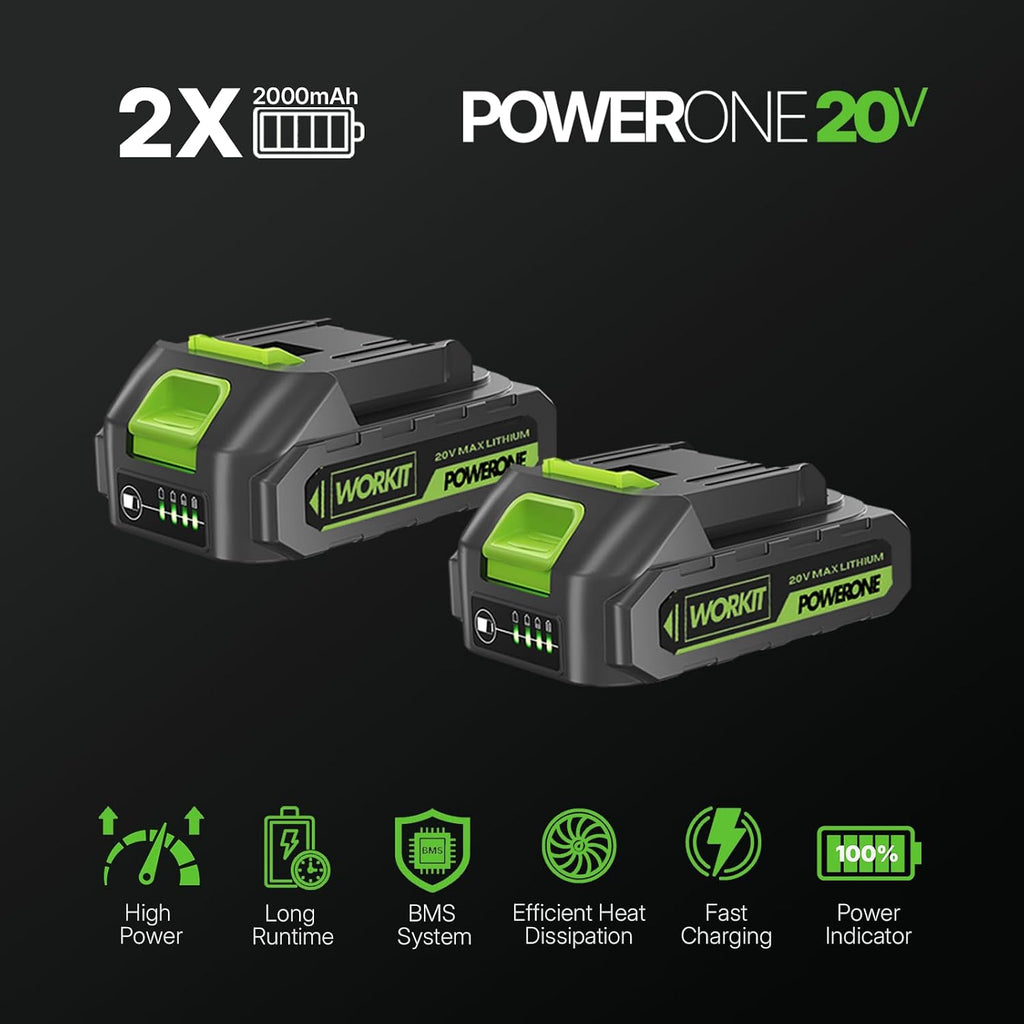 Brushless String Trimmer 14" 20V Cordless Weed Wacker | 2×2.0Ah Batteries, 0.095" Dual Line Auto Feed, Lightweight