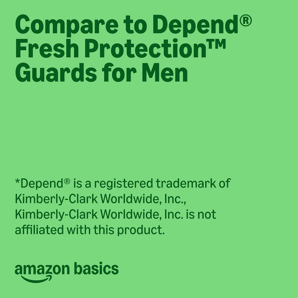 Men's Incontinence Guards, Maximum Absorbency, Moisture-Wicking with Odor Protection, One Size Fits Most, 104 Count