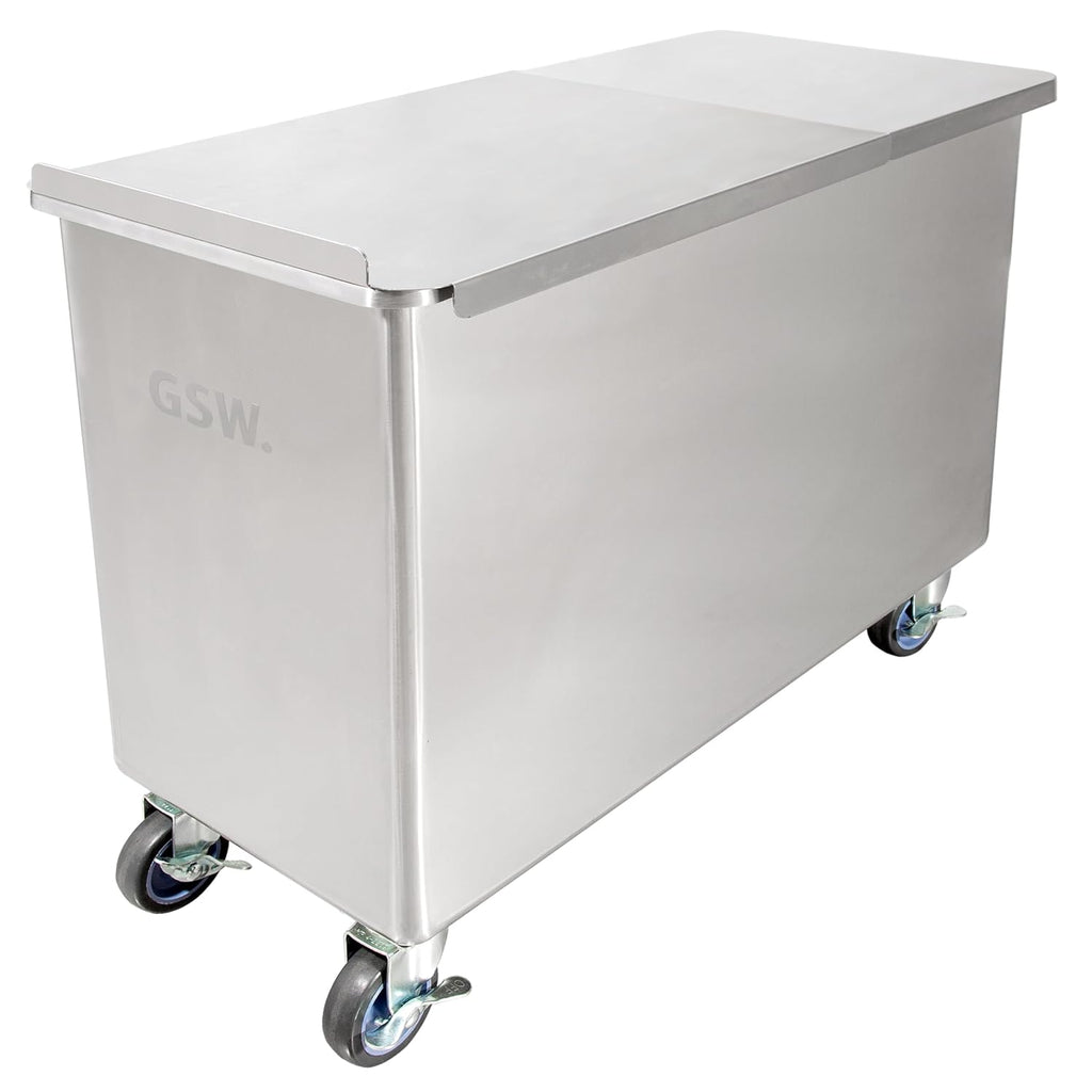 DN-FB100 Commercial Stainless Steel Flour Bin with 2 Sliding Lids Storage Container (100 QT)