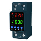 APIELE 110V/220V Voltage Protector, 1-63A Adjustable Smart Breaker（Blue
