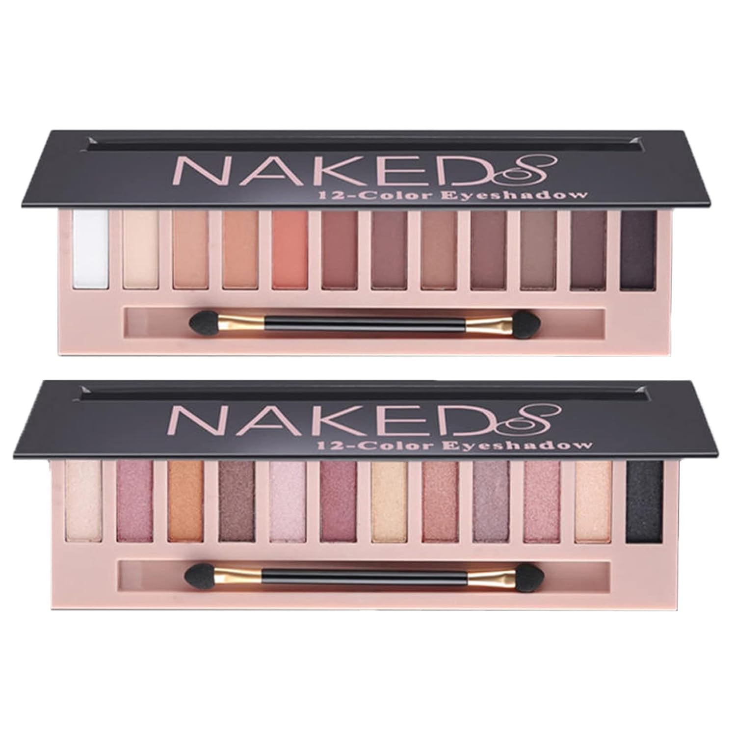 BestLand 2 Pack 12 Colors Makeup Nude Colors Eyeshadow Palette Natural Nude Matte Shimmer Glitter Pigment Eye Shadow