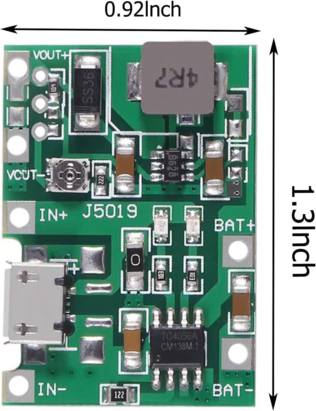 6 Pcs Battery Charger Module USB TP4056 3.7V 4.2V to 9V 5V 2A Charge Discharge Integrated Step Up Module,18650 Lithium Li-ion Battery Charger Module
