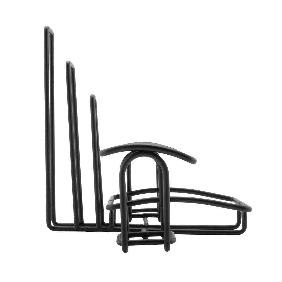 7 1/2" Black Metal 2-Compartment Condiment Caddy