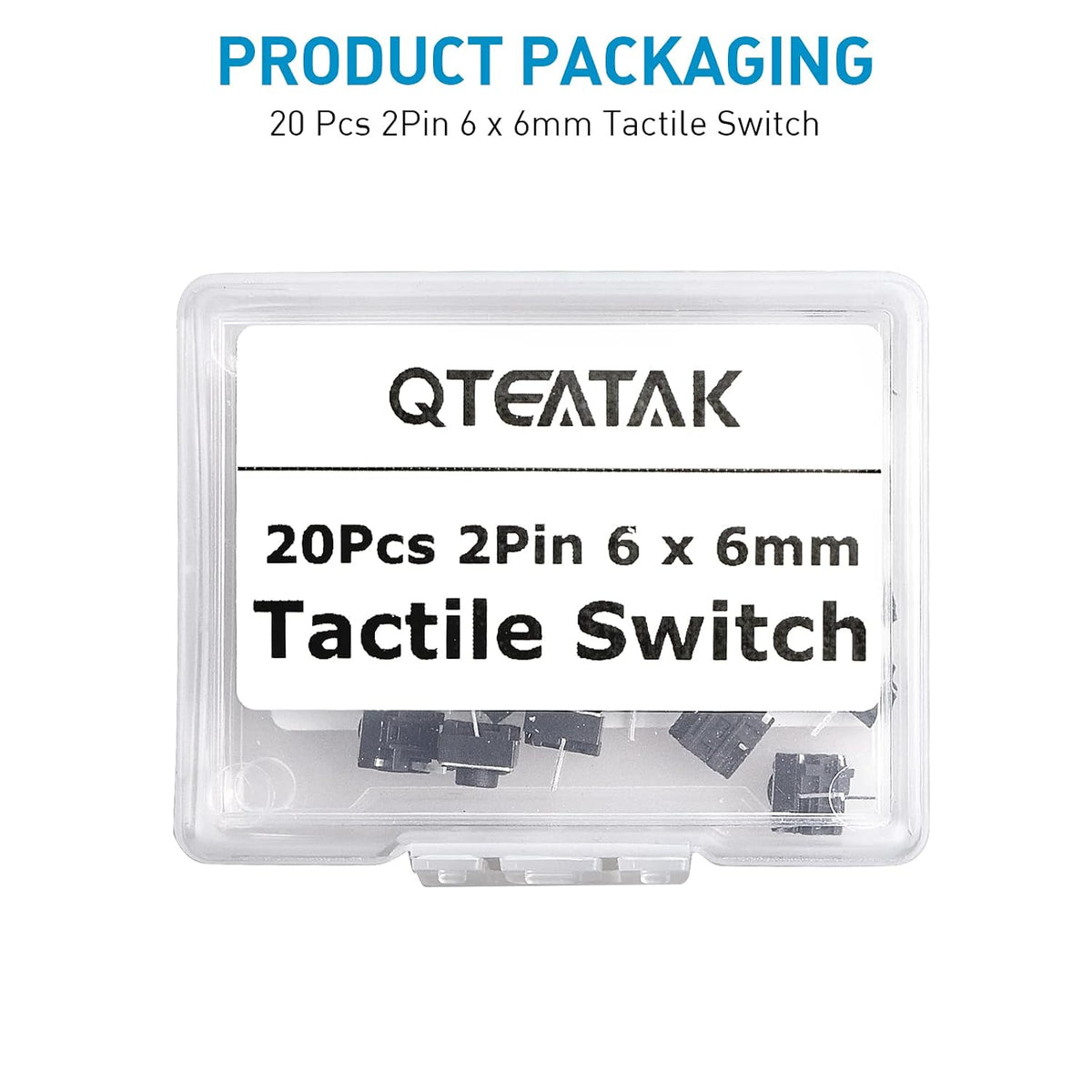 20 Pcs 6mm 2 Pin Momentary Tactile Tact Push Button Switch Through Hole Breadboard Friendly for Panel PCB