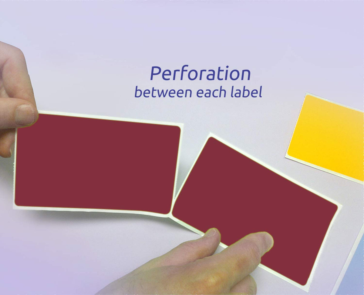 500 Rectangle Stickers, Color Coding Labels Roll, (3" x 5")