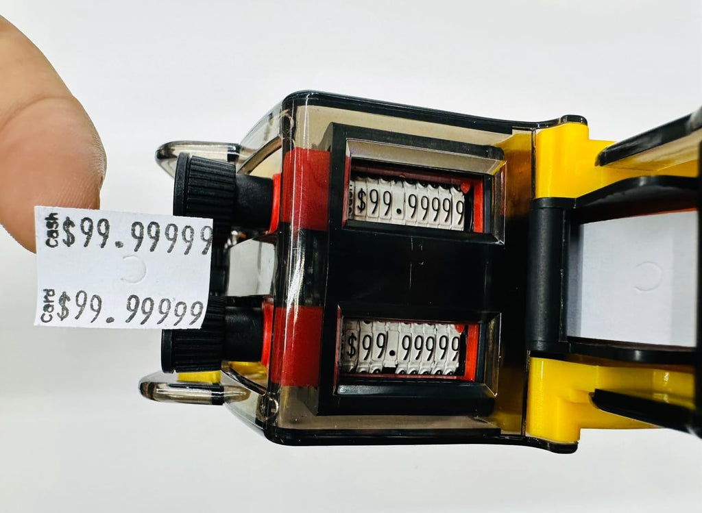 Cash and Credit Card Two-Line Price Gun – Retail Pricing Labeler with Dual Line Printing, Handheld Price Tag Gun for