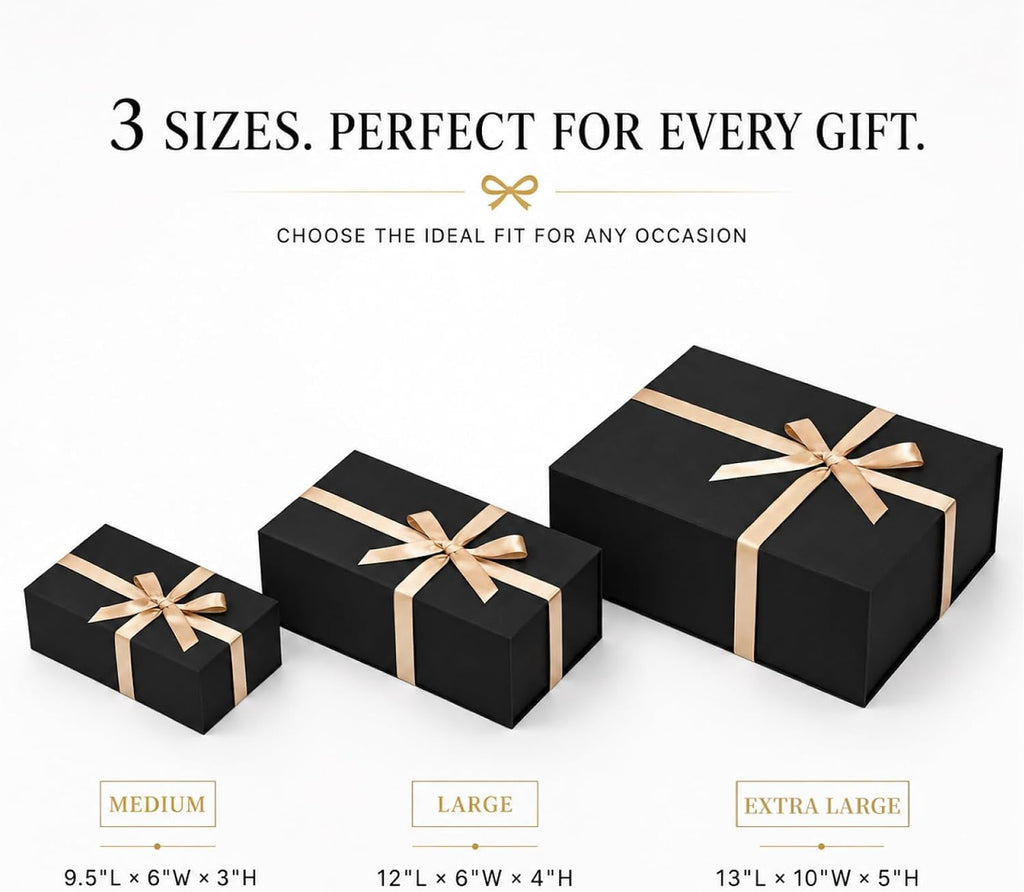 Black Gift Box, 9.5x6x3'' Gift boxes for Presents with Lids