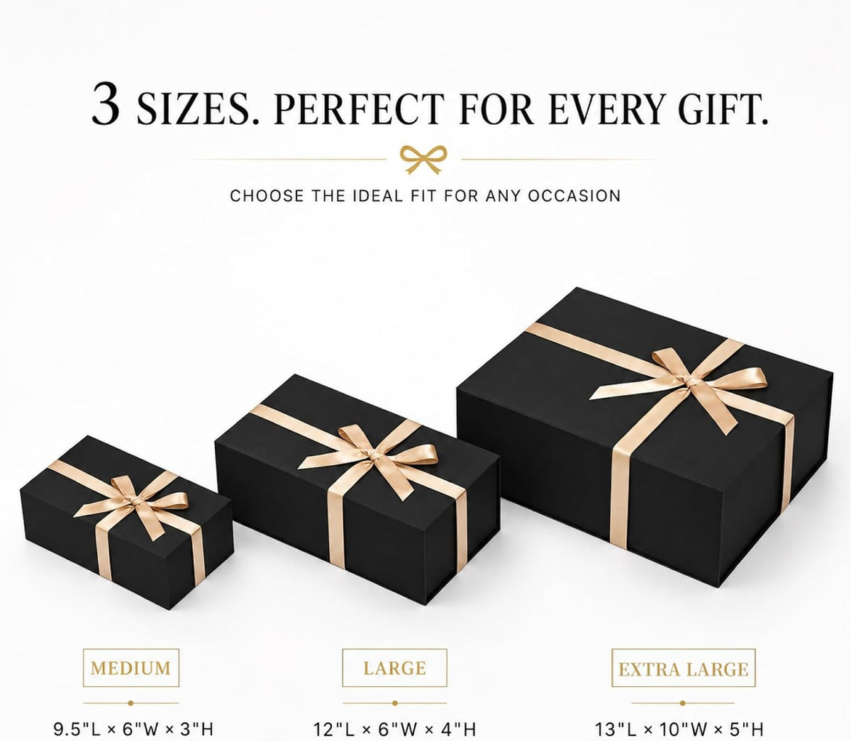 Black Gift Box, 9.5x6x3'' Gift boxes for Presents with Lids