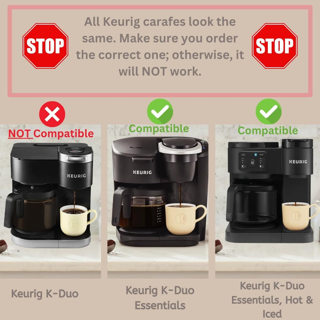 Replacement 12-Cup Coffee Pot Carafe for Keurig K-Duo Essentials & K-Duo Essentials Hot & Cold Brewer Models (K-Duo