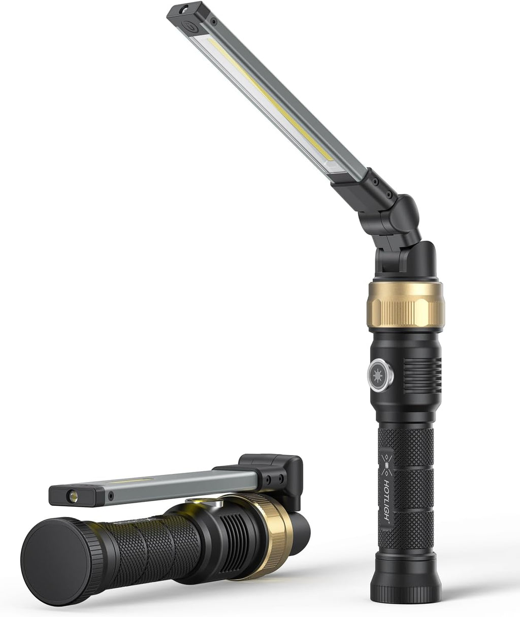 Rechaegeable Work Light, 5000mAh Magnetic Flashlight with 360° Rotate Foldable Design, 1200 Lumens Led Work Light