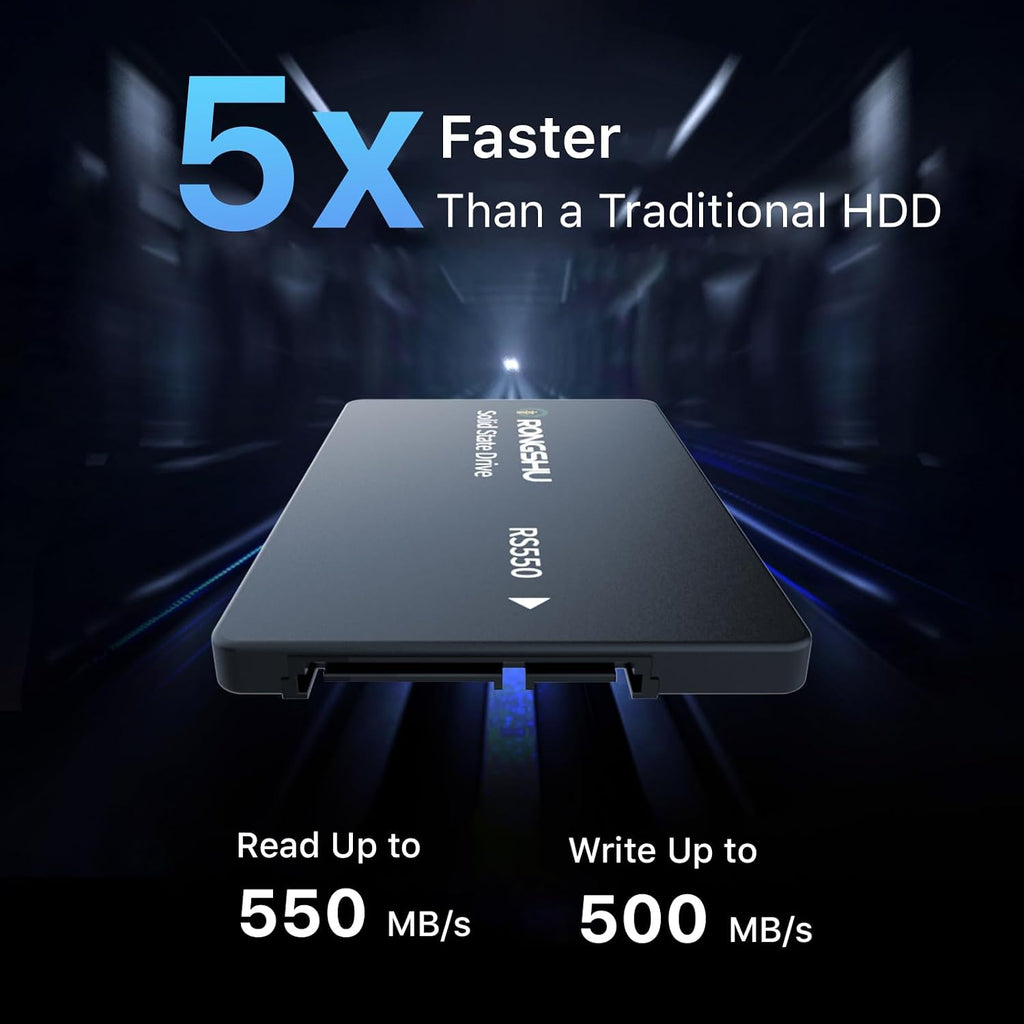 1TB SATA SSD 2.5'' Internal Solid State Drive, SATA III 6 Gb/s Read Speed Up to 550 MB/s 3D NAND TLC Internal SSD