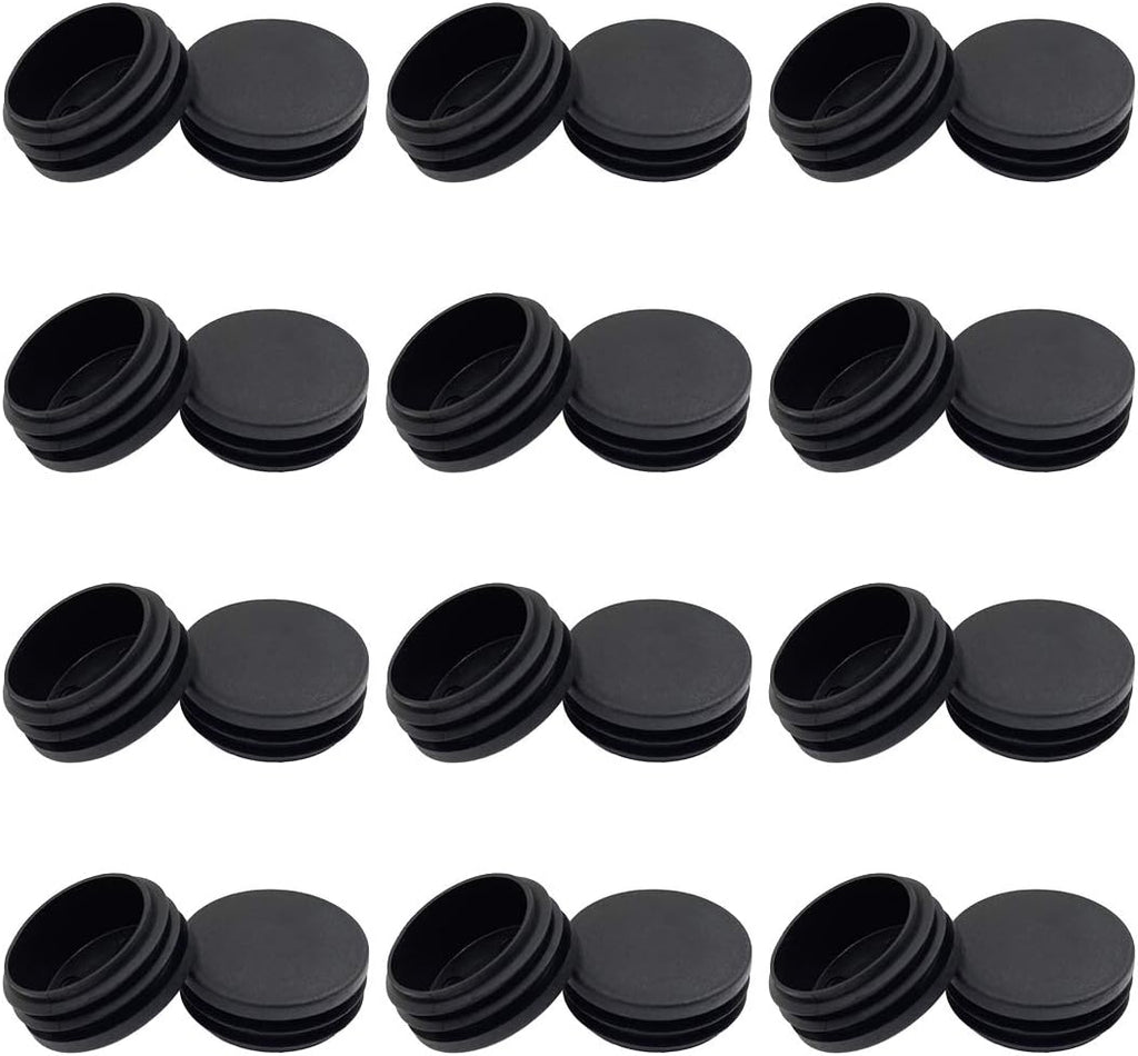 24PCS 45mm (1 3/4 Inch) Round Black Plastic Plug End Cap