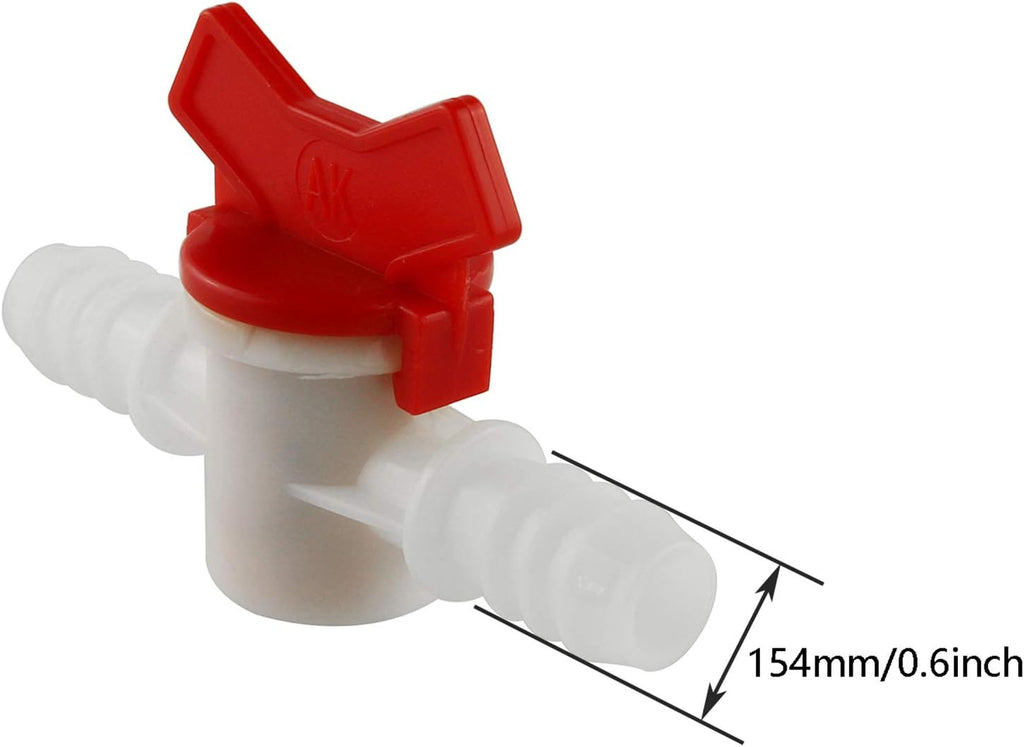 DGZZI Barbed Ball Valve 2PCS 1/2-Inch ID In-Line Ball Valve Shut-Off Switch with Hose Barb for Drip Irrigation and Aquariums White