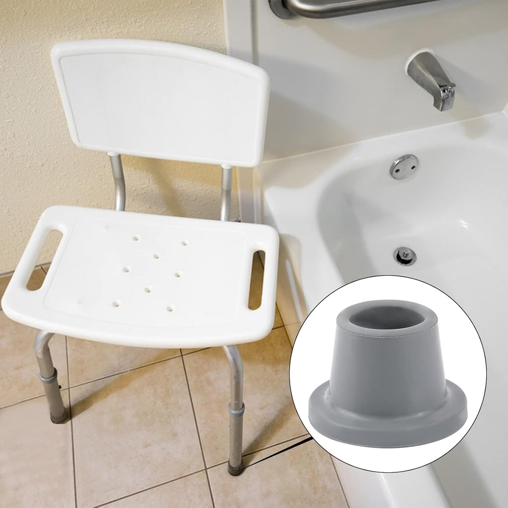 Heavy Duty Shower Chair Leg Caps 4 Pack - Replacement Rubber Feet for Bath Seat, Stools - Non Slip Tips With Suction