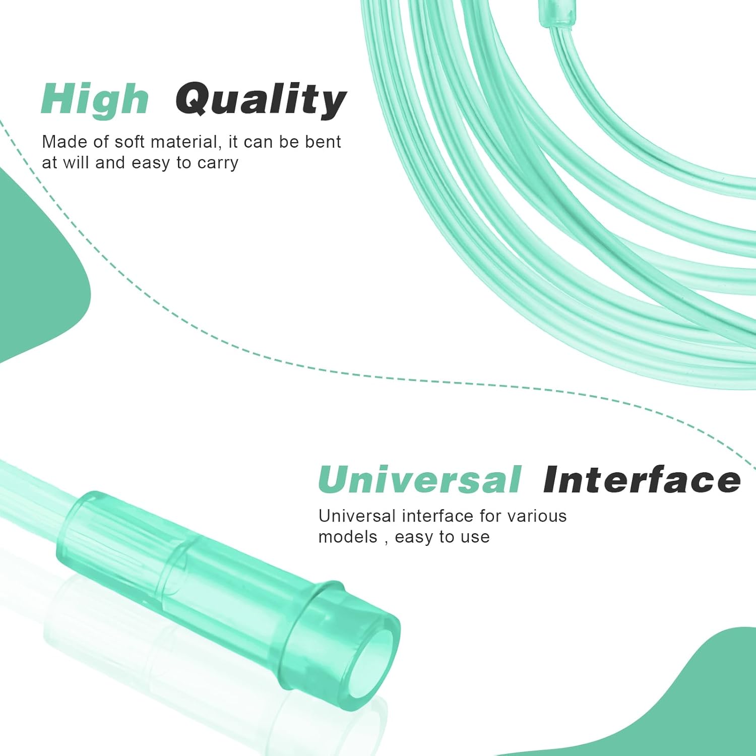 Adult Soft Nasal Oxygen Cannula Kit(10 Pack) - 7-ft Nasal Tubing for Oxygen, Included 5PCS Nasal Cannula Oxygen