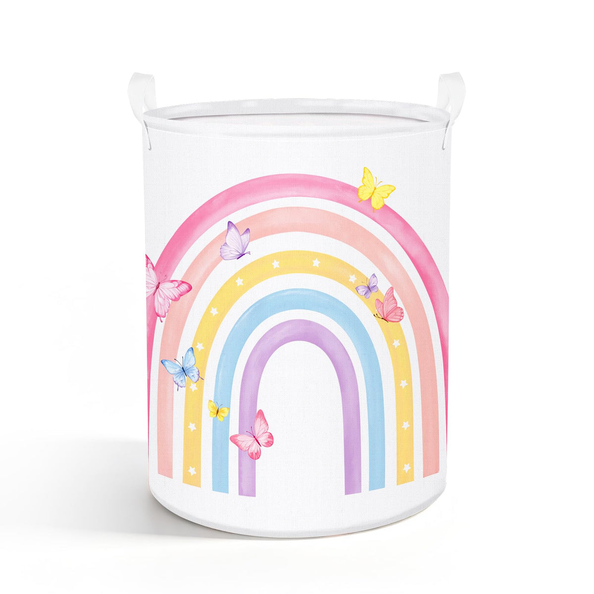 Rainbow&Butterfly Kids Storage Basket, Foldable Laundry Baskets