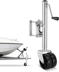 Trailer Jack with Wheel, 2000 lbs Load Capacity, Heavy Duty Swivel Boat Trailer Jack with PP Dual Wheel & Ergonomic