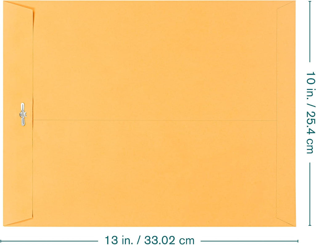 10 x 13 Clasp Envelopes – 500 Pack Brown Kraft Catalog Envelopes with Clasp Closure & Gummed Seal – 28lb Heavyweight