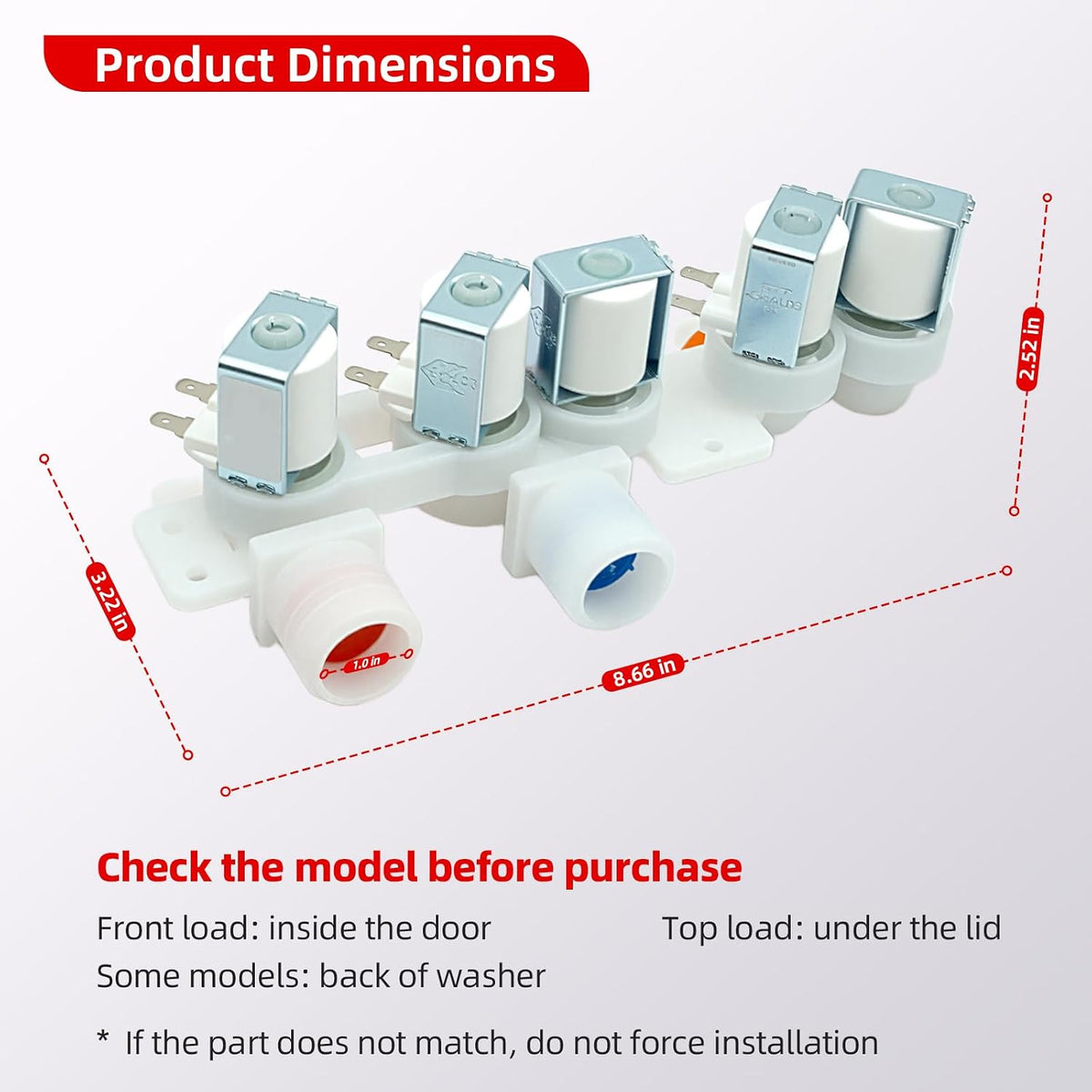 WT1501CW WT1101CW Washer Water Inlet Valve Fit for LG WT1201CV WT1201CW