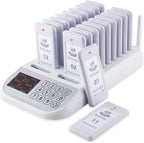 Restaurant Pager System,Social Distancing Buzzer 20 Pagers(White)