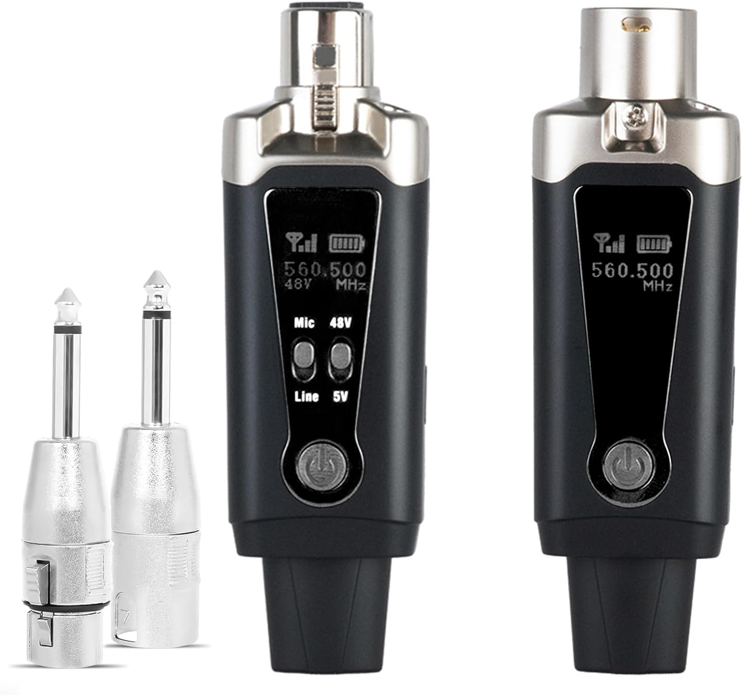 Wireless XLR Microphone Transmitter Receiver, UHF Wireless Mic System with 16 Channels, Guitar Wirless Adapter with