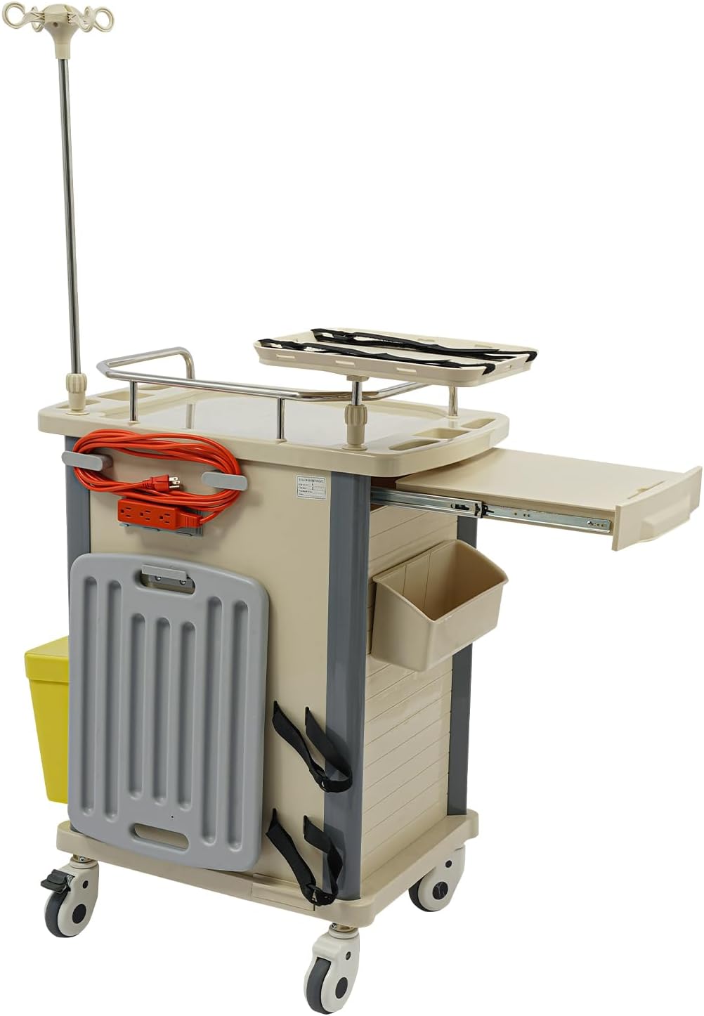 Medical Rolling Crash Cart,Mobile Medical Cart for Clinic, Nursing Emergency Cart for Hospital Center, 5 Drawers