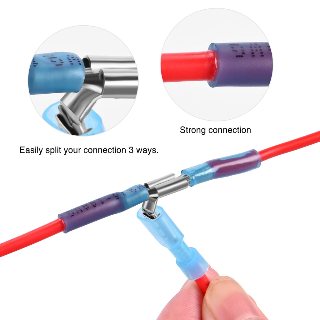 Nilight 140PCS Heat Shrink Piggy Back Spade Terminals Connectors