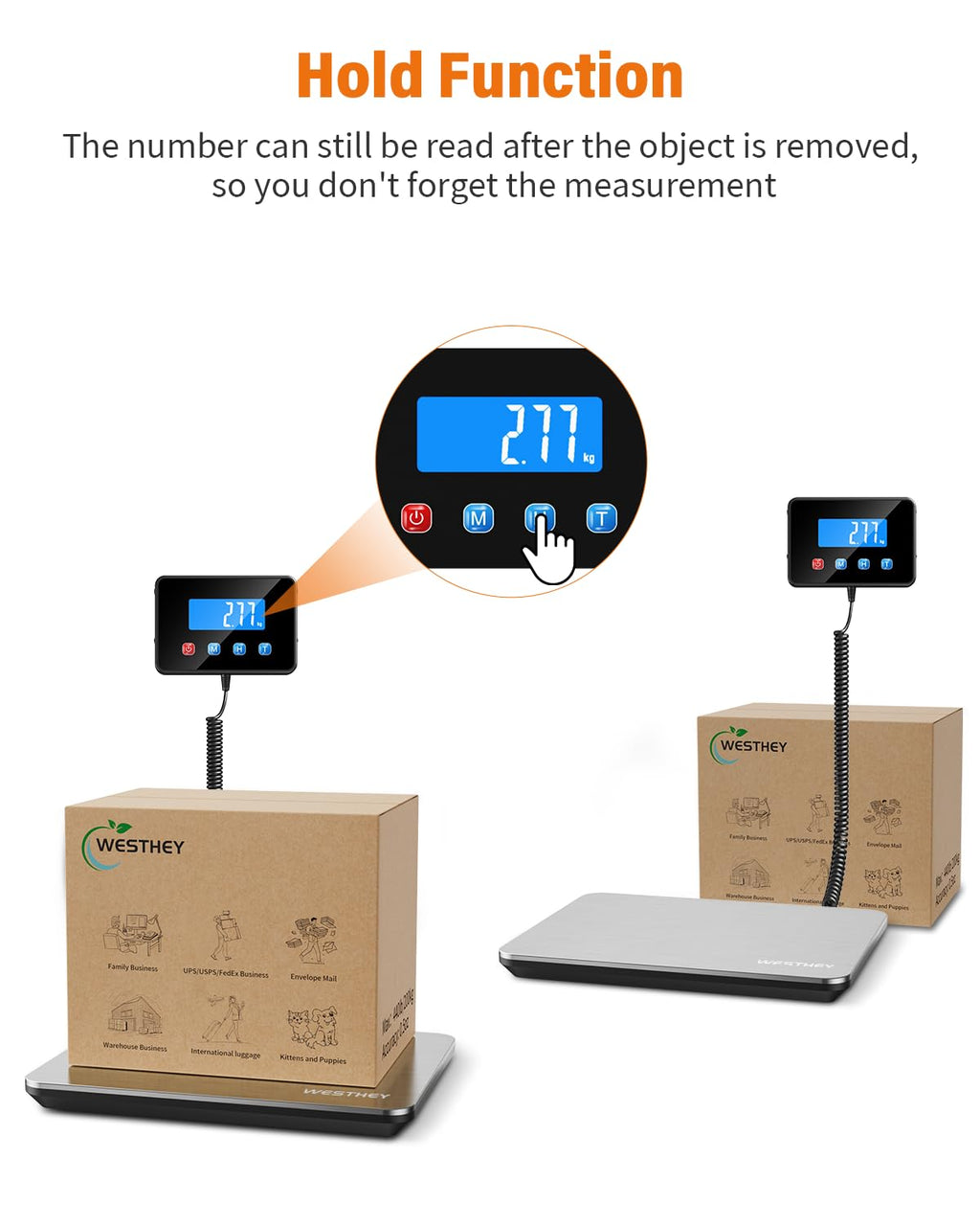 Shipping Scale, 0.5oz-440lb Digital Postal Scale for Packages | High Accuracy for Packages, Mail, Luggage, Pet, Food