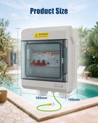 50A Spa GFCI Disconnect Panel, 240V IP66 Outdoor Breaker Box
