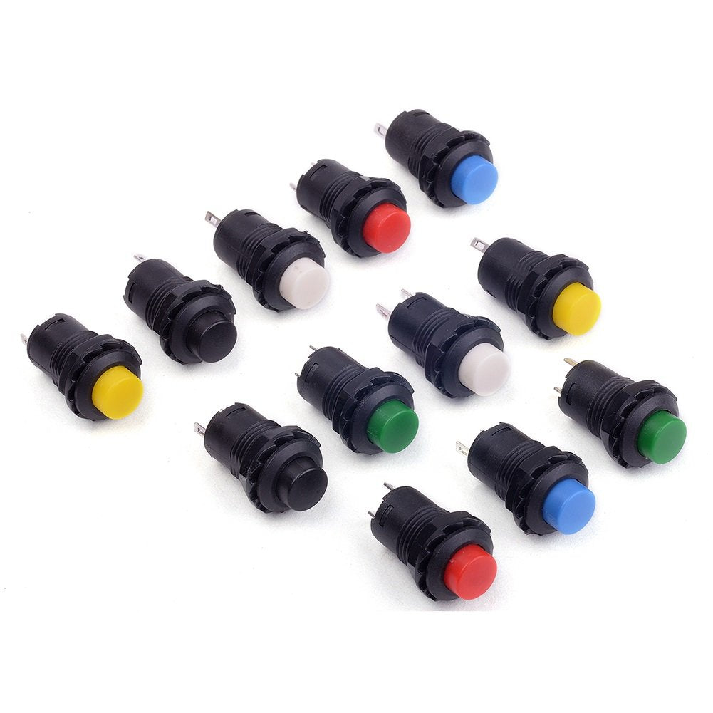 12Pcs 12mm Self-Locking Latching Push Button Switch (Pack of 12) CYT1091