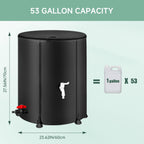 Collapsible Rain Barrel Water Storage Containers 53 Gallon