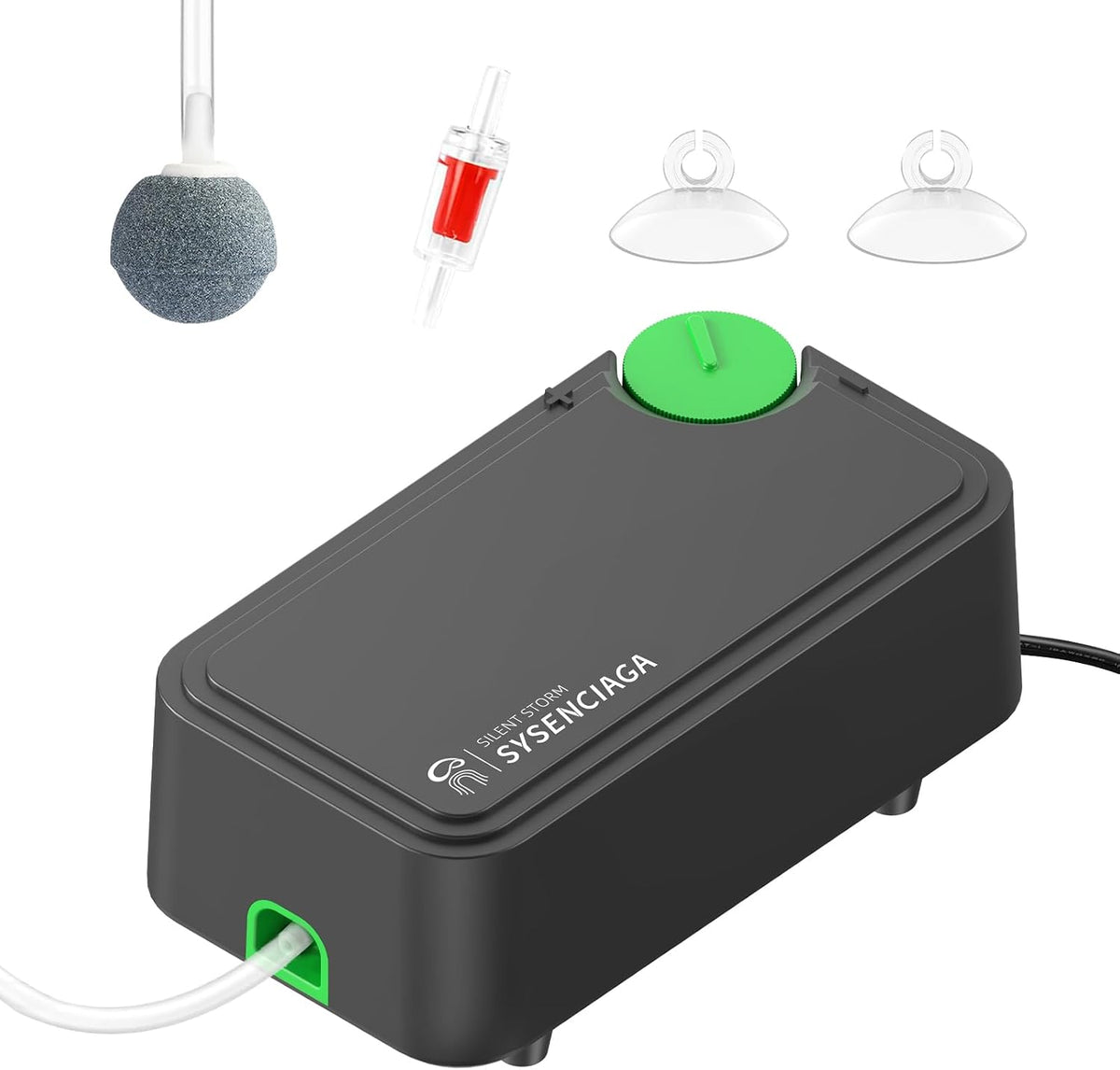 3W Aquarium Air Pump, Ultra Quiet Dual Outlet Adjustable Oxygen Pump for up to 300 Gallon Fish Tanks, Small Tanks
