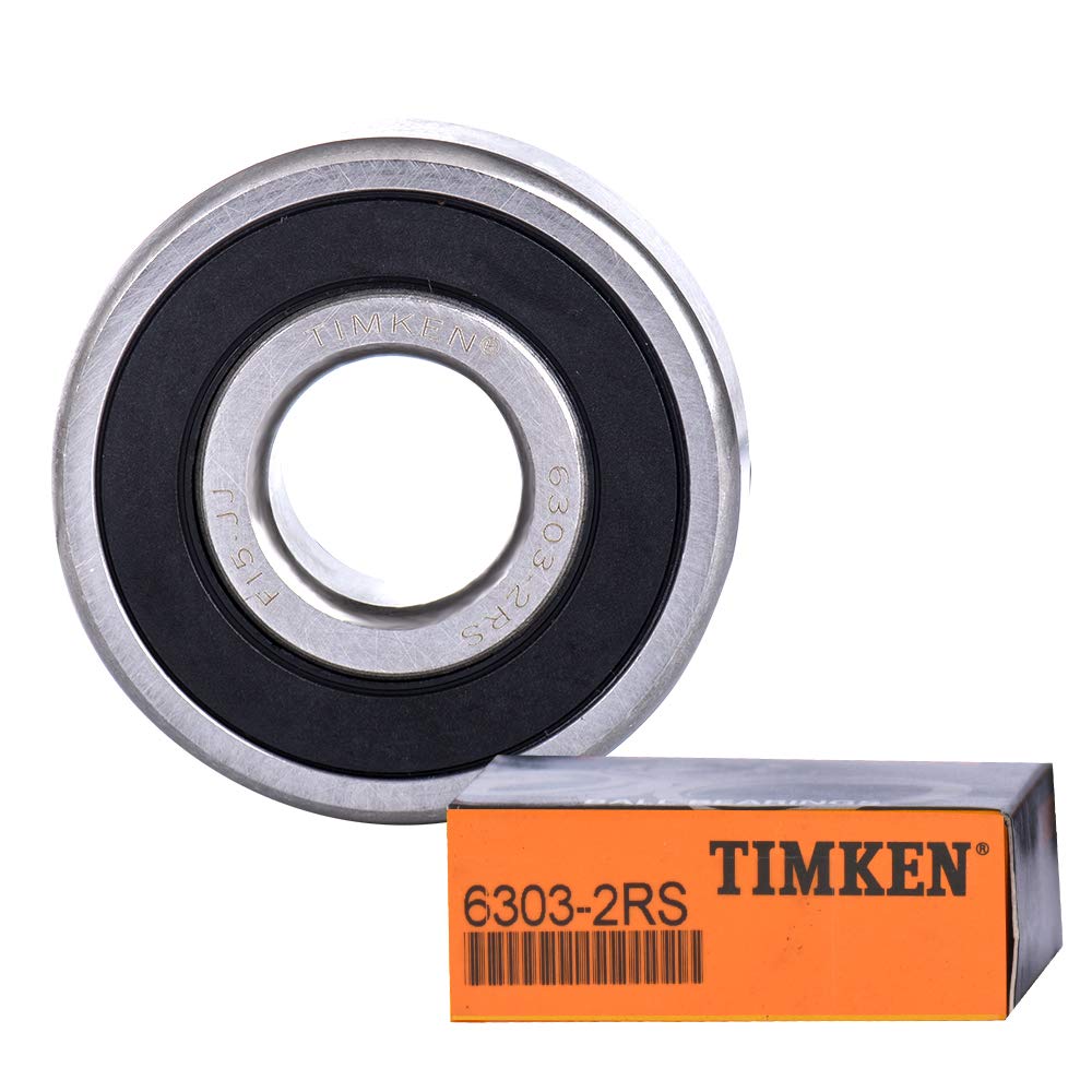 4PACK TIMKEN 6303-2RS Double Rubber Seal Bearings 17x47x14mm, Pre-Lubricated and Stable Performance and Cost Effective, Deep Groove Ball Bearings